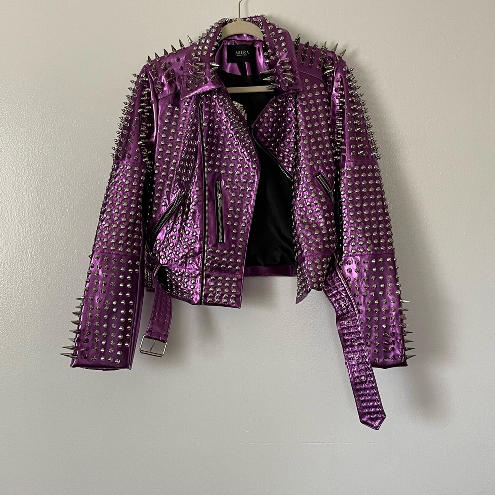 COPY - PURPLE DREAMS STUDDED MOTO JACKET